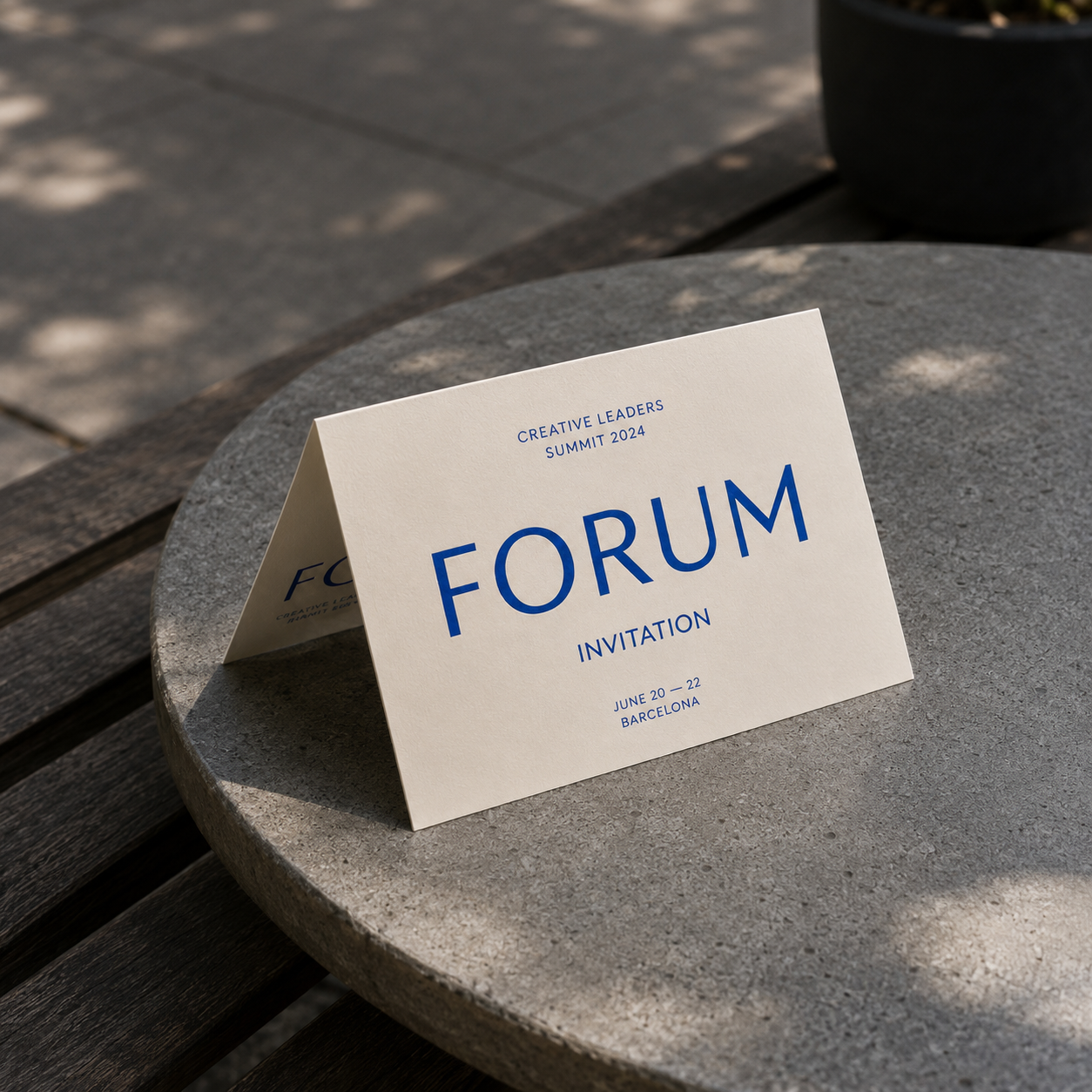 Folded business card