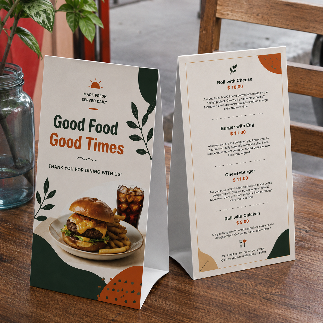 Table Tent Card Two Side 3