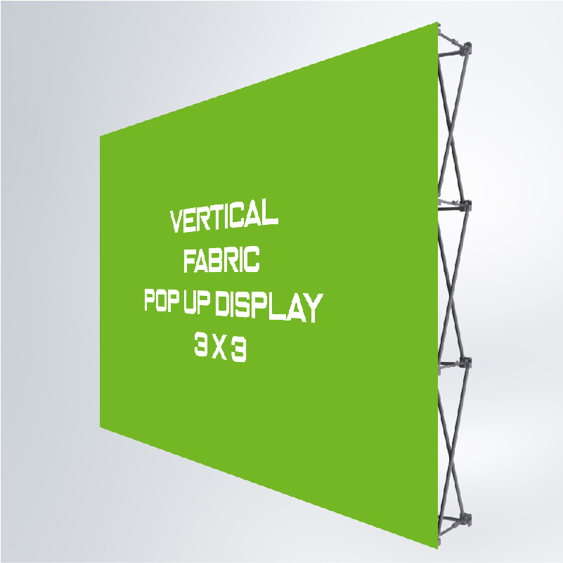 3x3 Vertical Fabric Pop-up Display