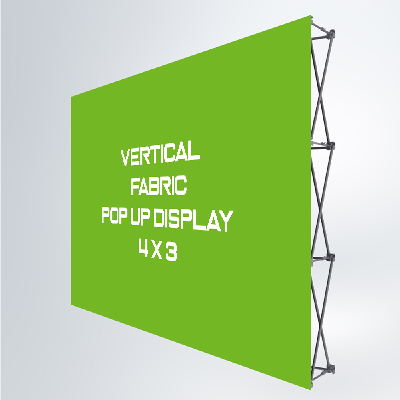 4x3 Vertical Fabric Pop-up Display