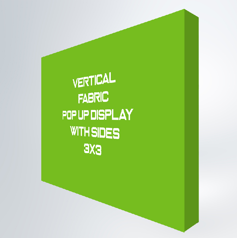 3x3 Vertical Fabric Pop-up Display with Sides
