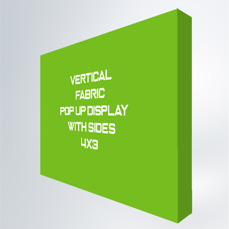 4x3 Vertical Fabric Pop-up Display with Sides