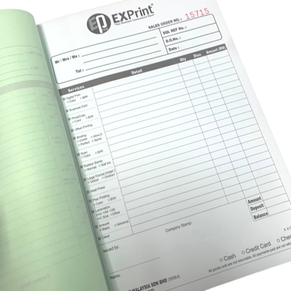 [D] RECEIPT BOOK BLACK & WHITE 1