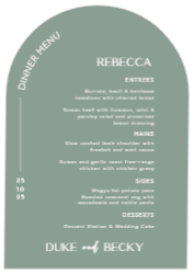 Dinner & Drinks Changeable Colour