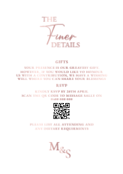 Silk / Knight white Card - Rose Gold
