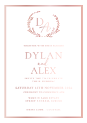 Silk / Knight white Card - Rose Gold Foil