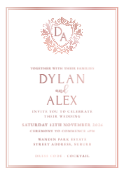 Silk / Knight white Card - Rose Gold Foil