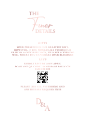 Silk / Knight white Card - Rose Gold Foil