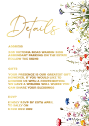 1A -White Card - Print & Gold Foil both sides