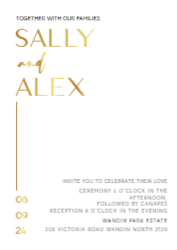 2C White/Cream Card - Print & Gold Foil both sides