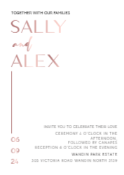 2C White/Cream Card - Print & Rose Gold Foil both sides