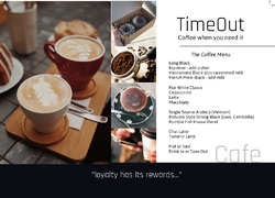 Postcard A6, Food, coffee, cafe, Menu