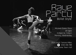 A6 Postcard, Ballet, Dance, Classes, events, training, lessons