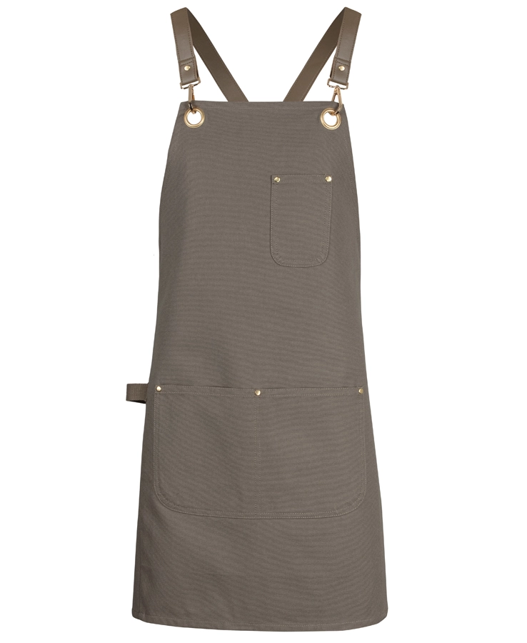 Brass Eyelet Canvas Apron with PU Strap