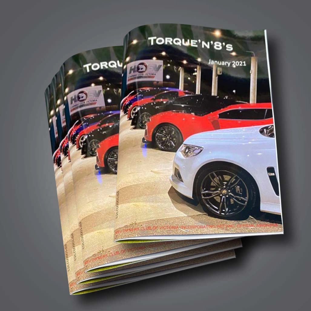 An A4 saddle stitched book with a black hard cover featuring multi colour figure eights
