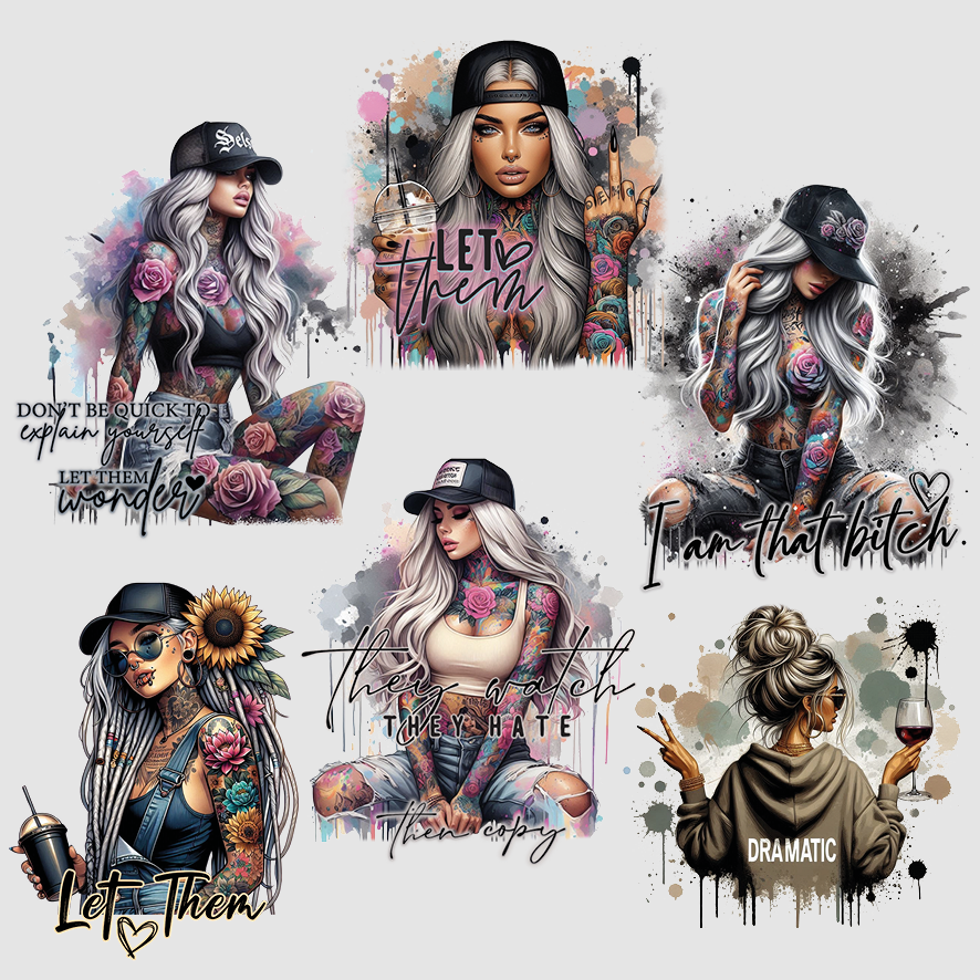 Badass Girl Printed Cloths Designs