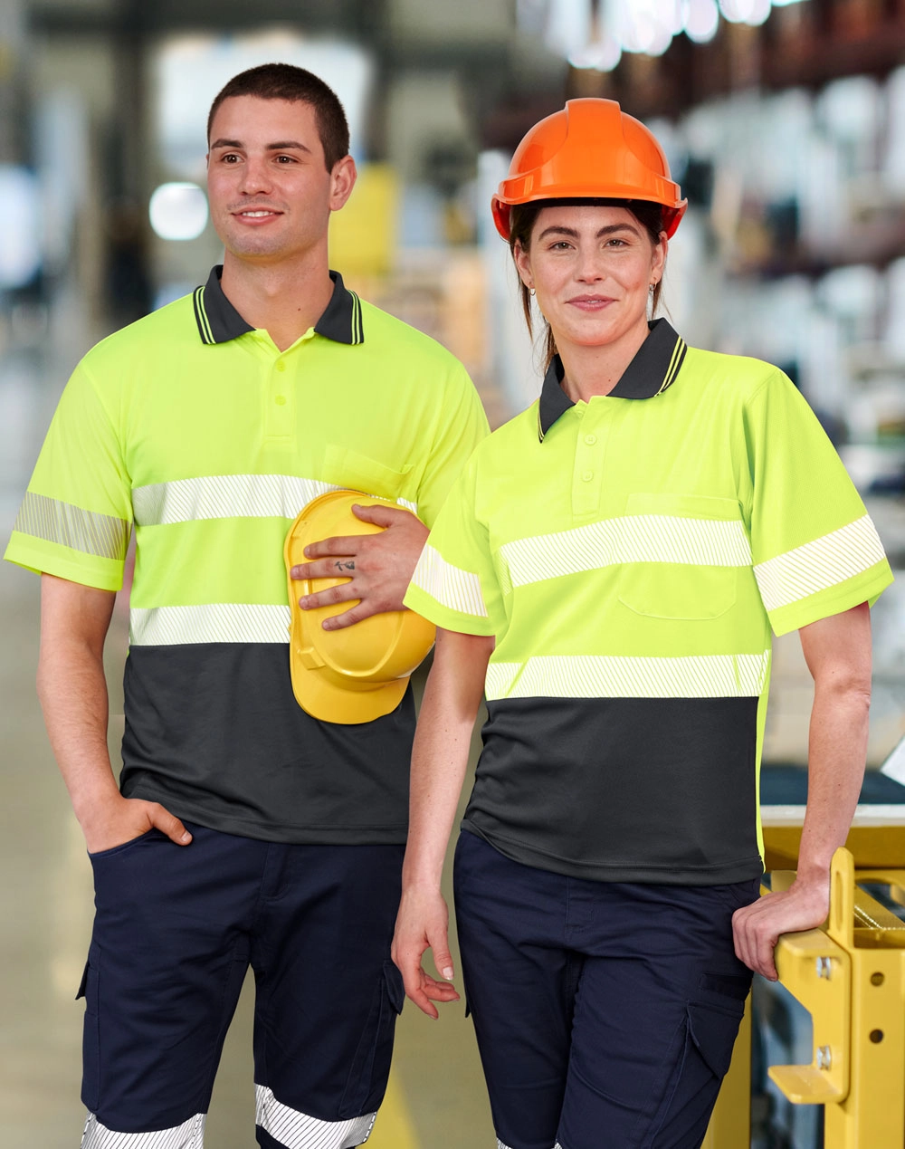 Unisex Hi Vis Segmented Polo