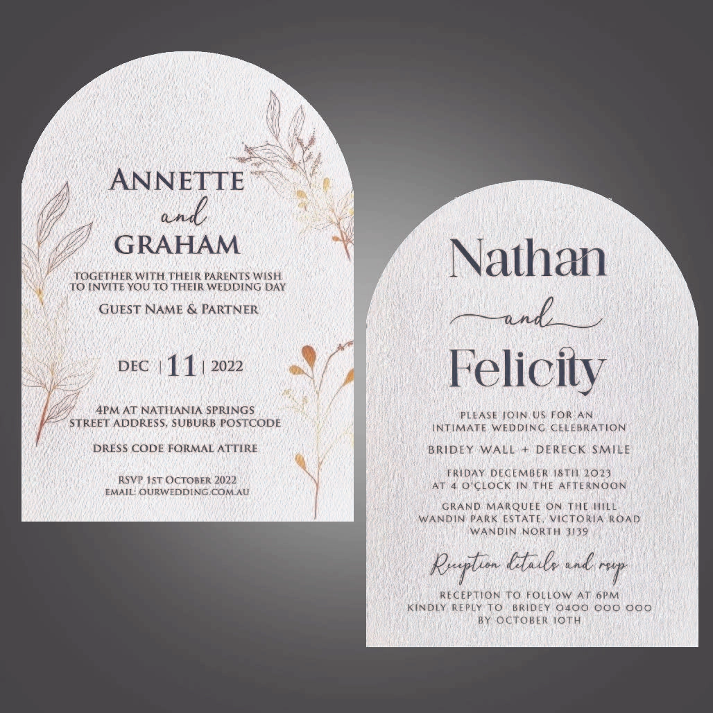 Wedding Invites arch shape Large