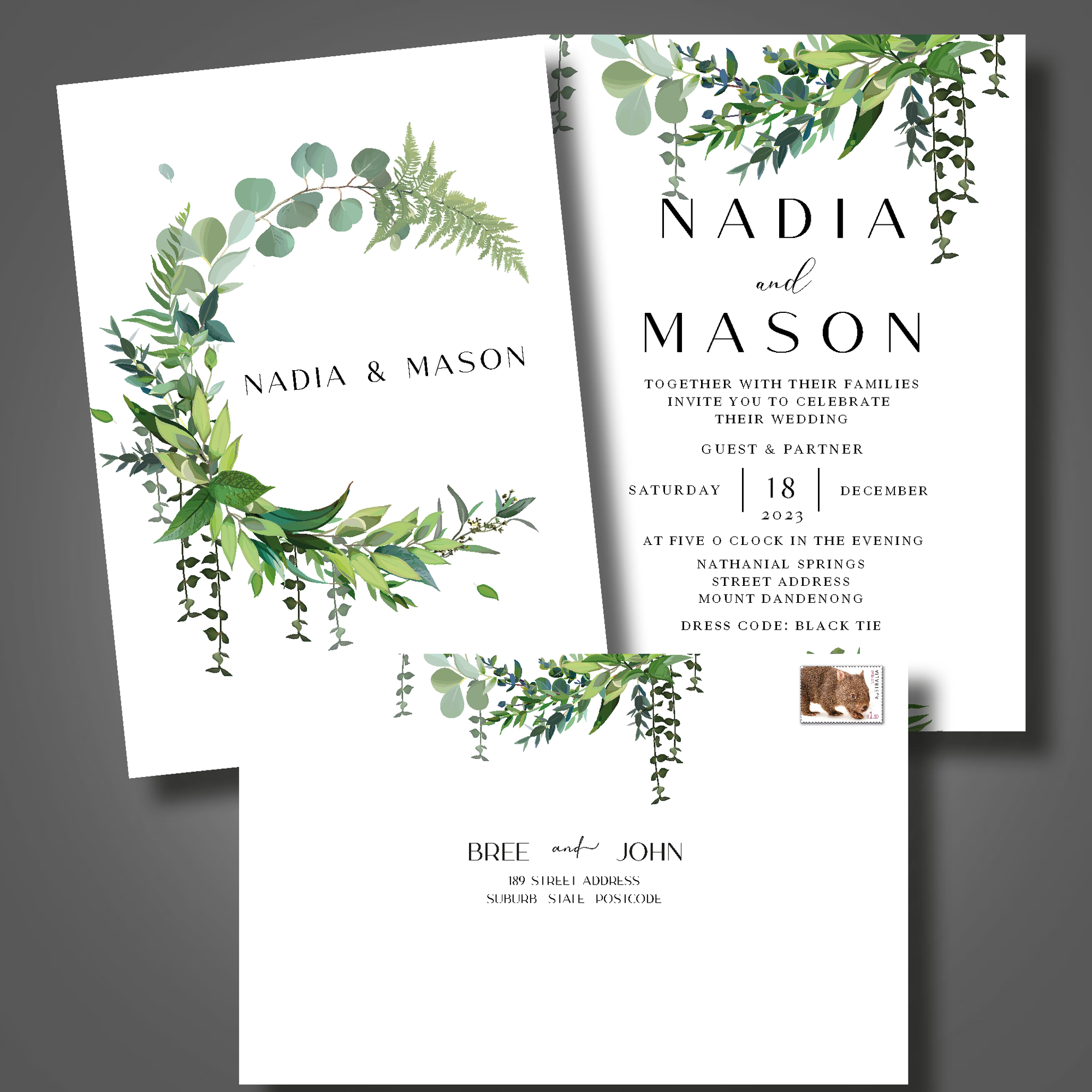 Wedding Invites - Card Size 5x7 inch