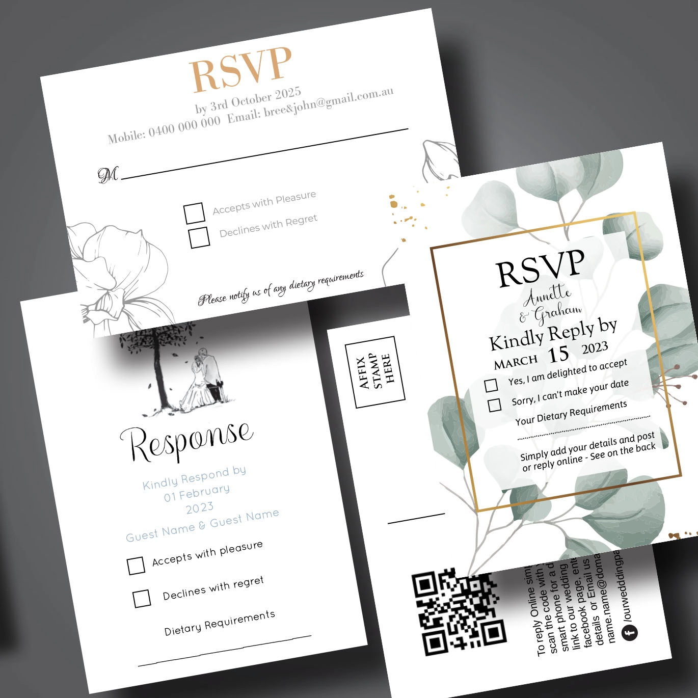Wedding RSVP Cards Stationary