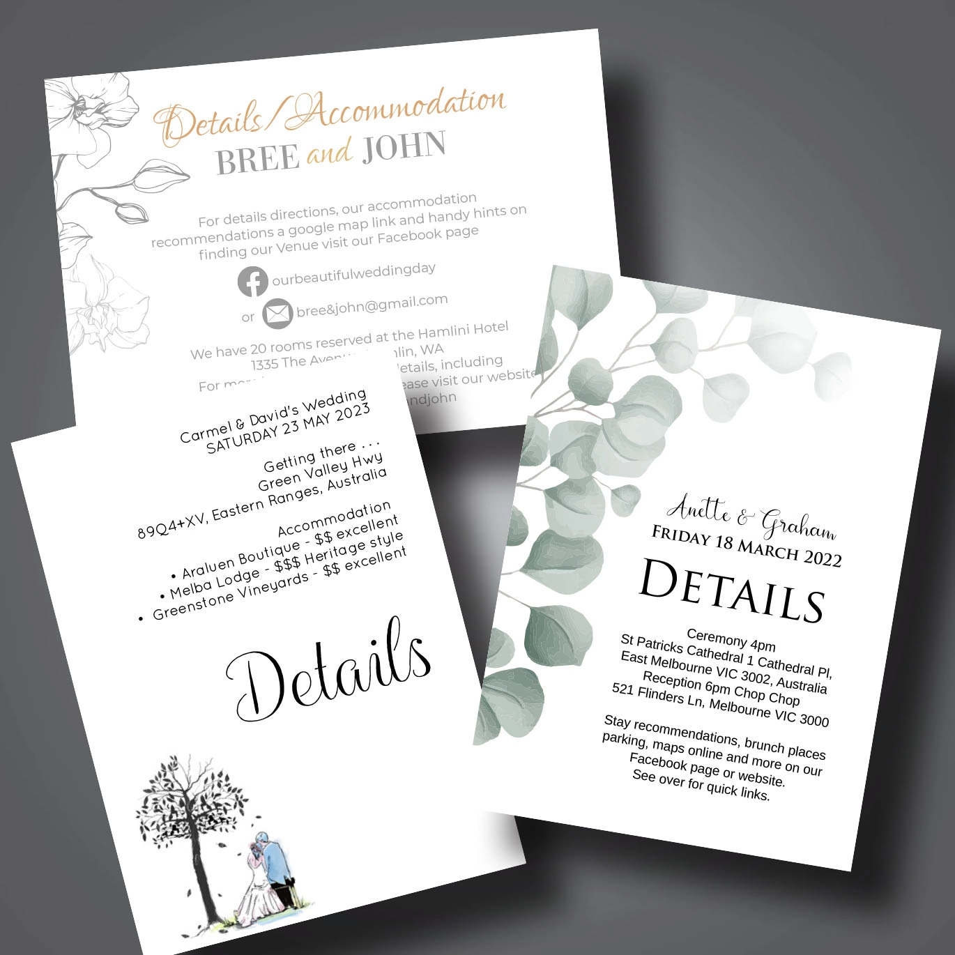Wedding Details Card Stationary