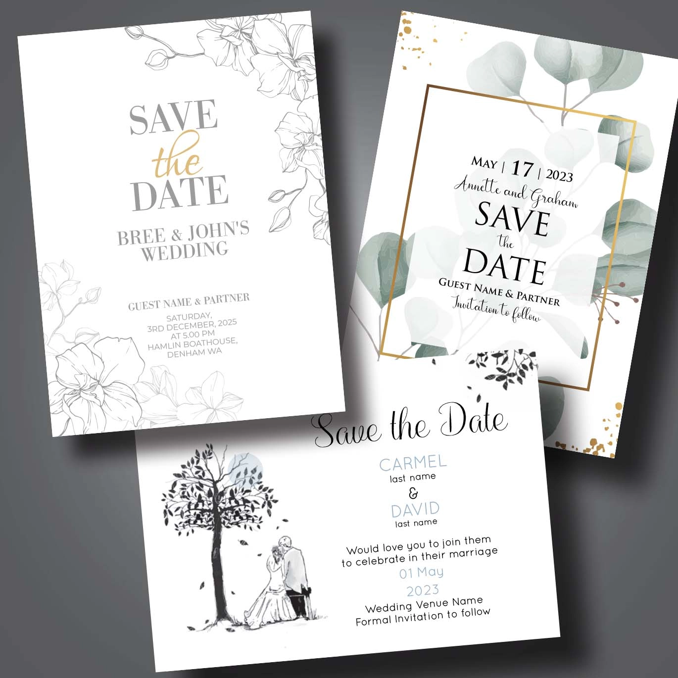 Wedding Save the Date Cards Large