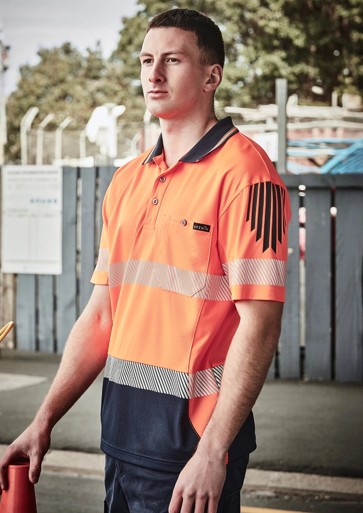 Men's Hi Vis Flux Segmented Tape Short Sleeve Polo