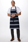 Navy Butcher Stripe Bib Apron 1
