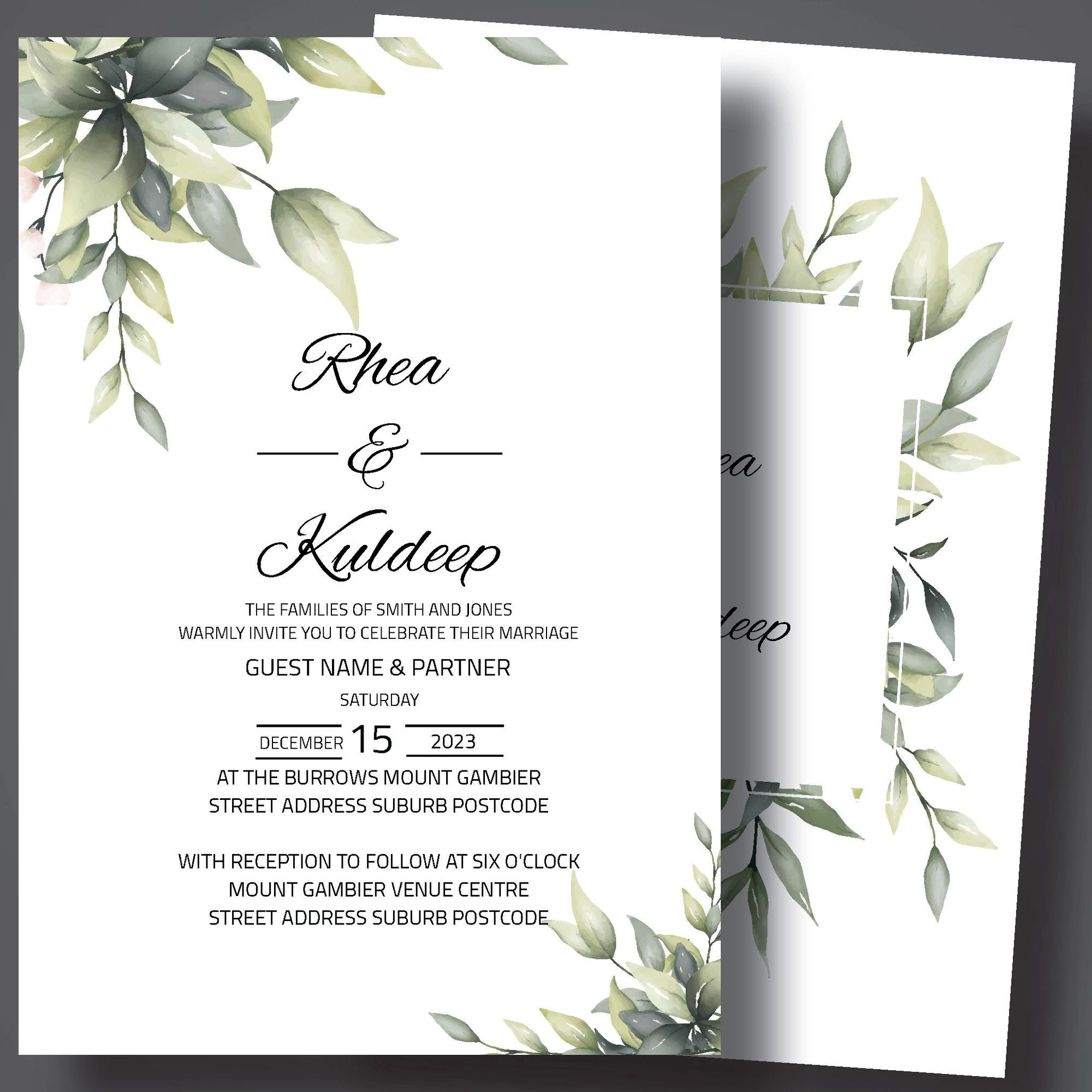 Wedding Invites - Size A5 9