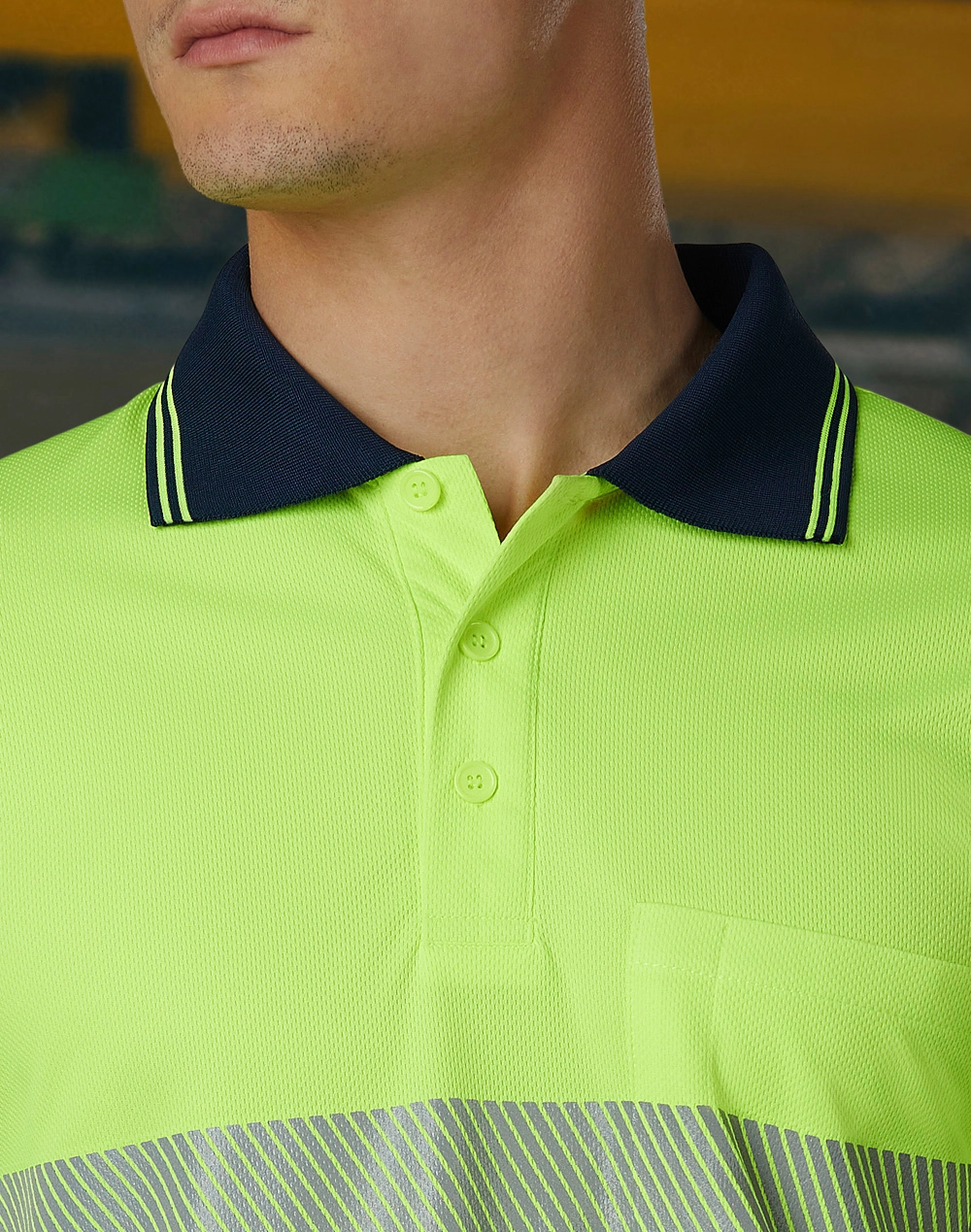 Unisex Hi Vis Segmented Polo 6