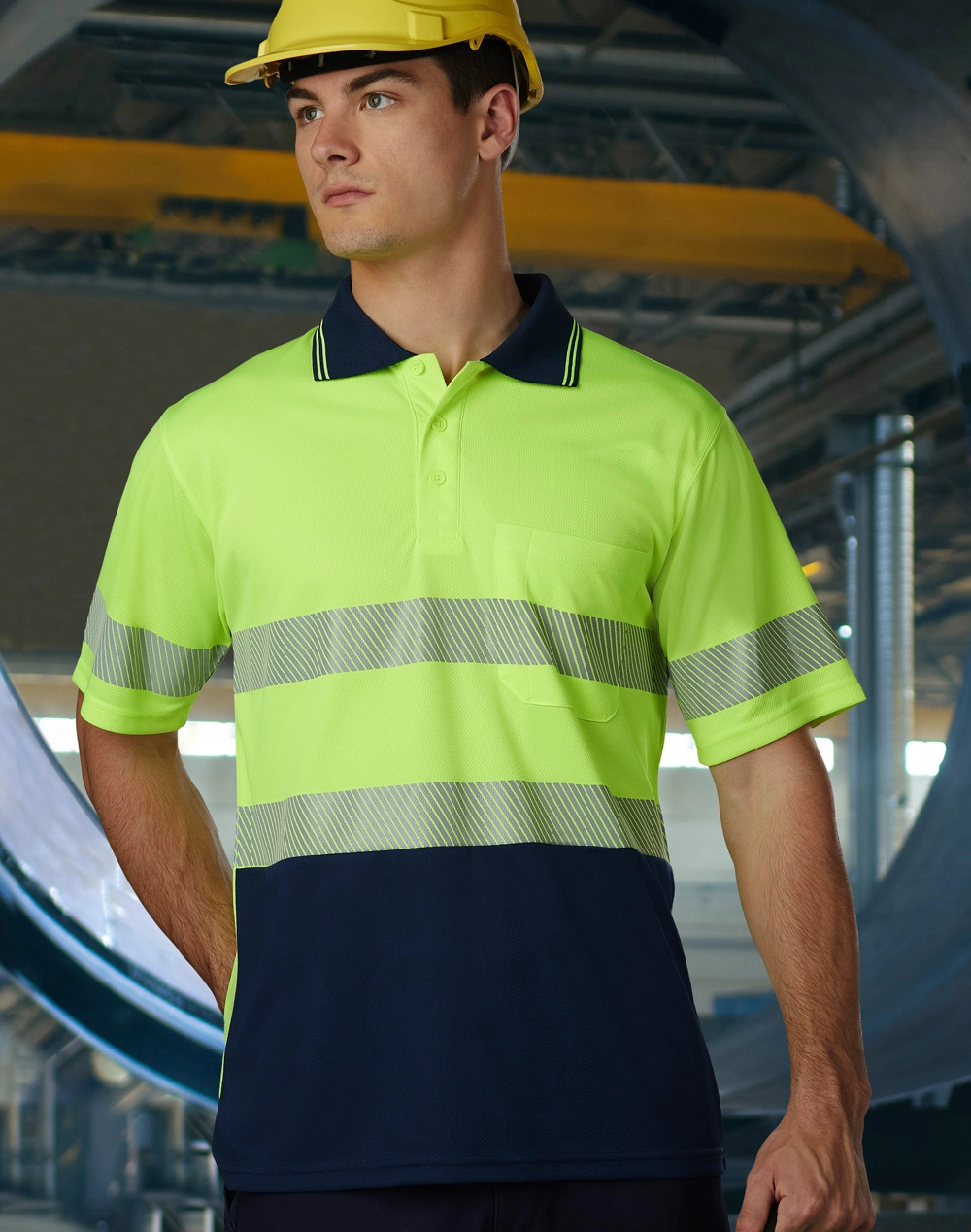 Unisex Hi Vis Segmented Polo 4