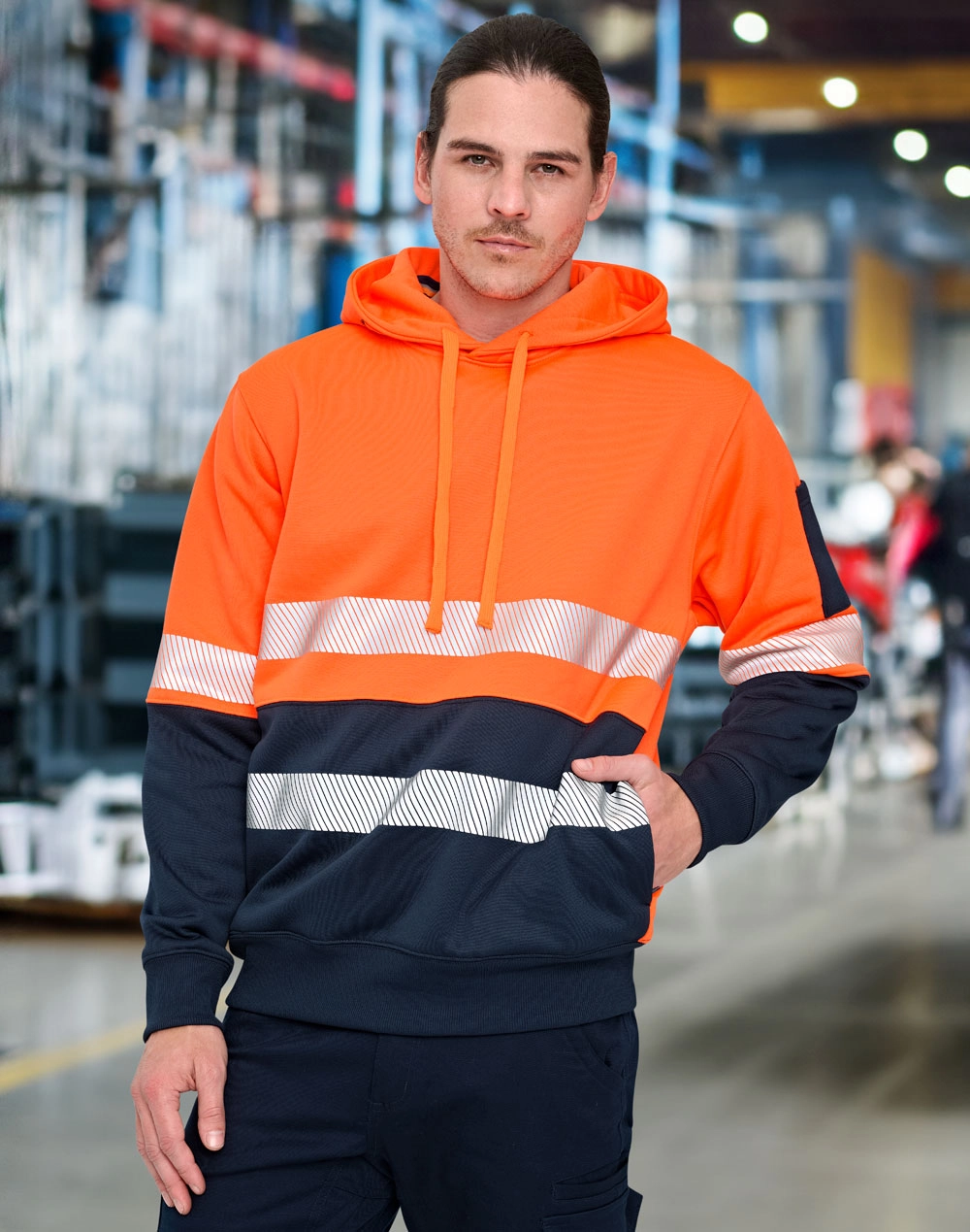 Hi-Vis Two Tone Safety Hoodie With Segmented Tapes 1