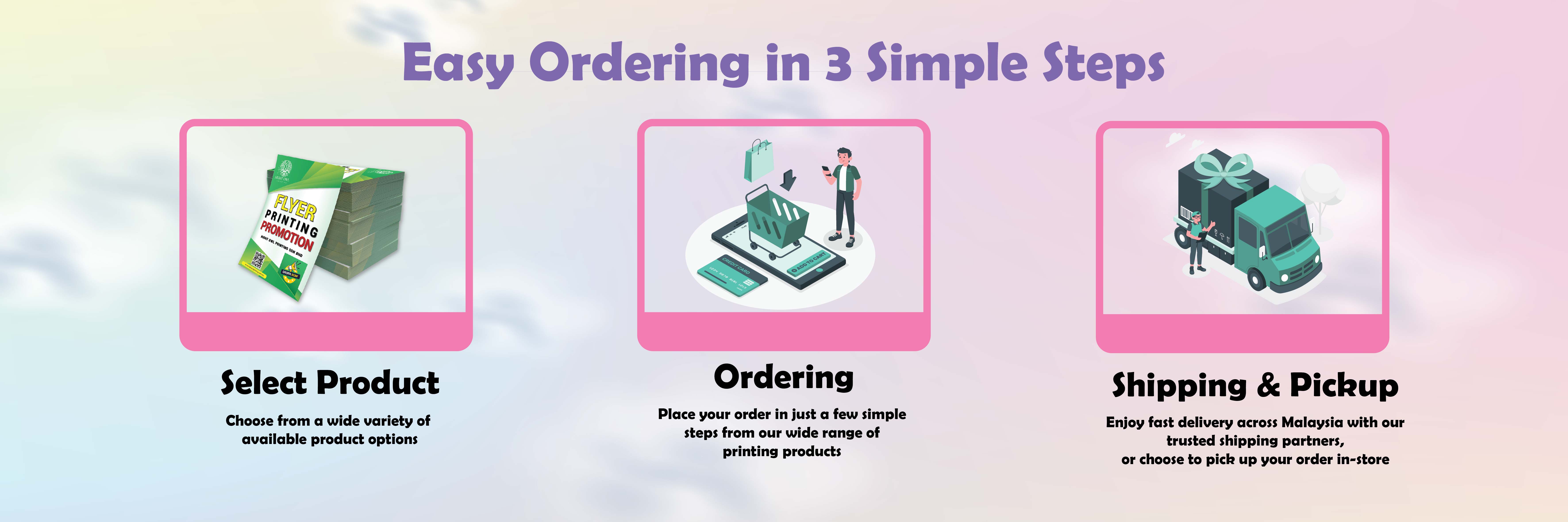 Easy Ordering in 3 Simple Steps