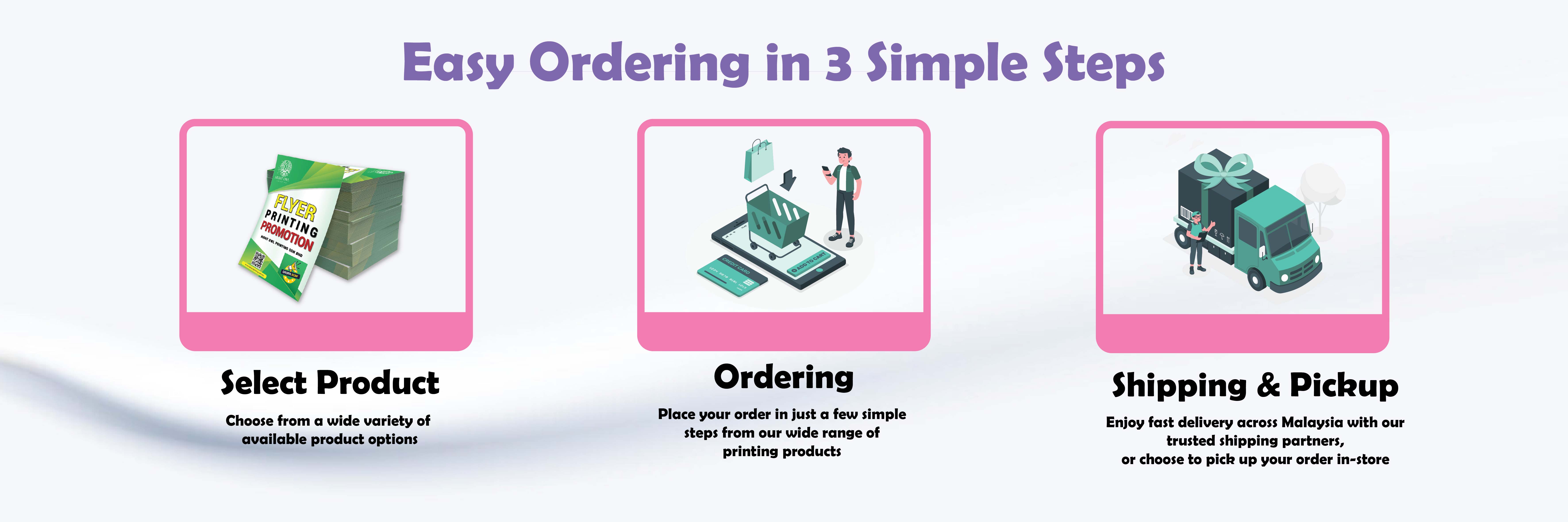 Easy Ordering in 3 Simple Steps