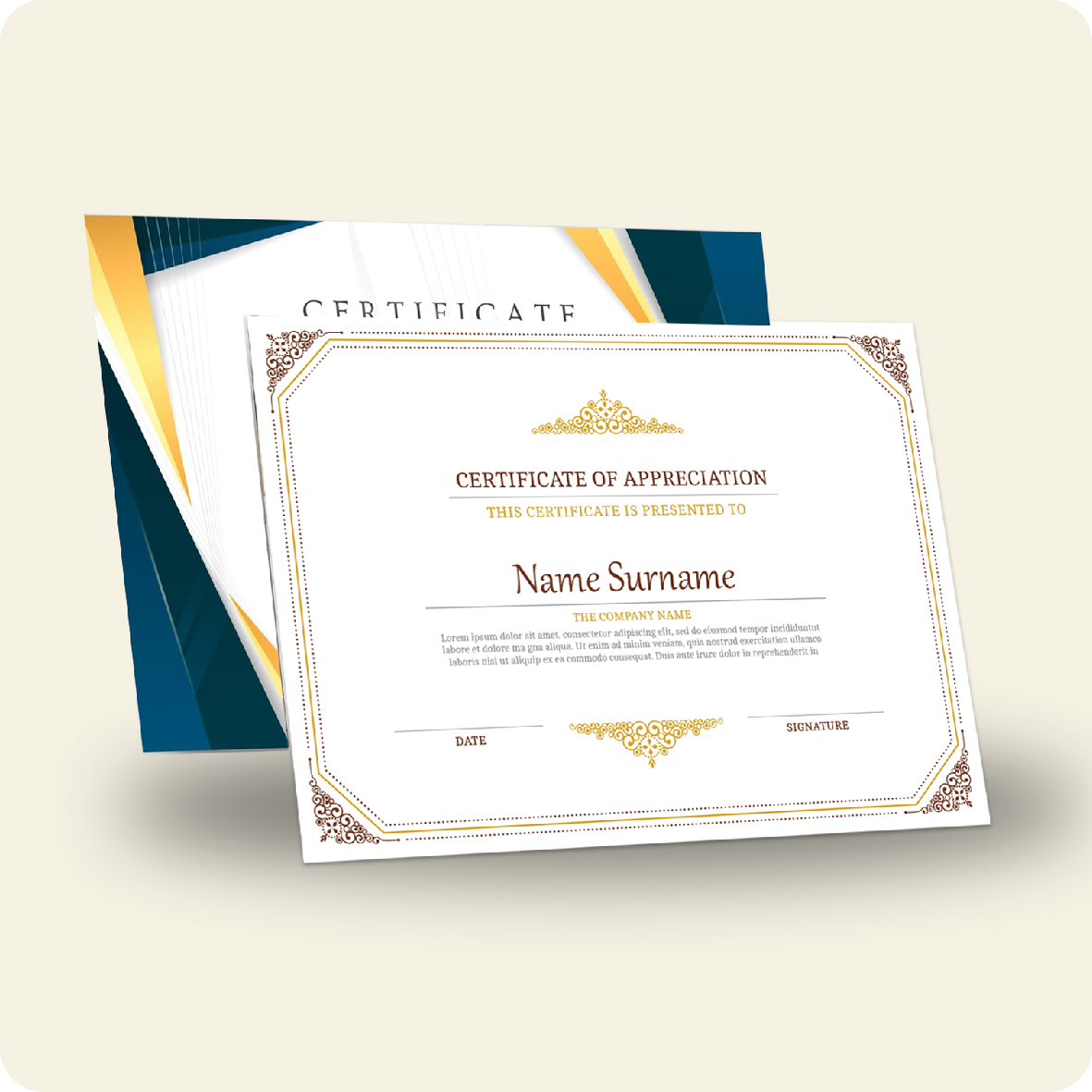 Certificates / Vouchers / Tickets