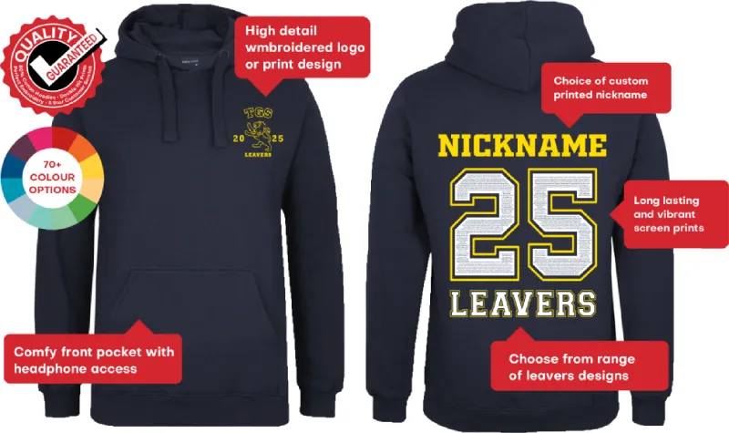 Personalised 2025 school leavers hoodie