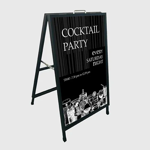 Metal A-frame Footpath Sign - Black
