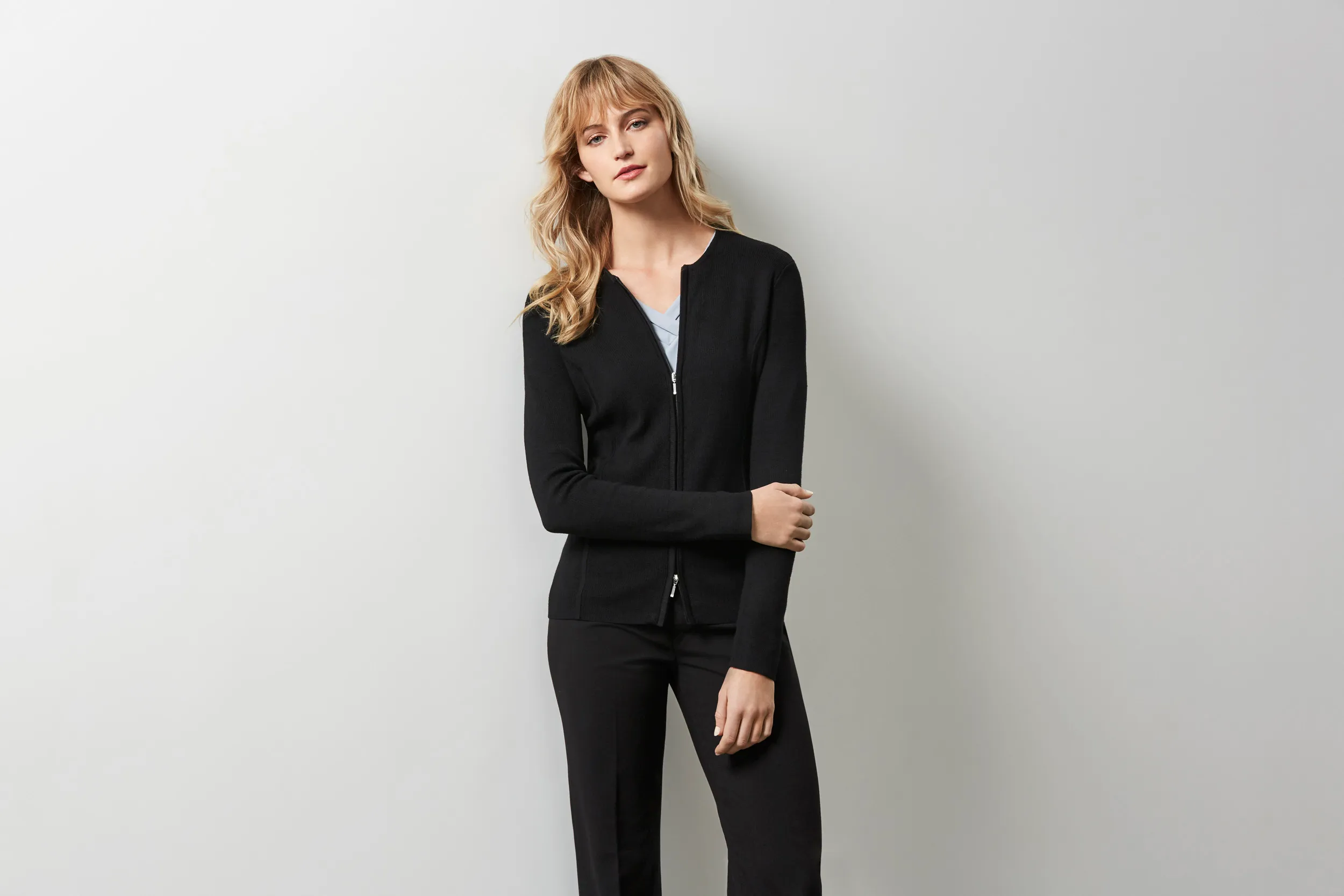 Ladies 2-Way Zip Cardigan