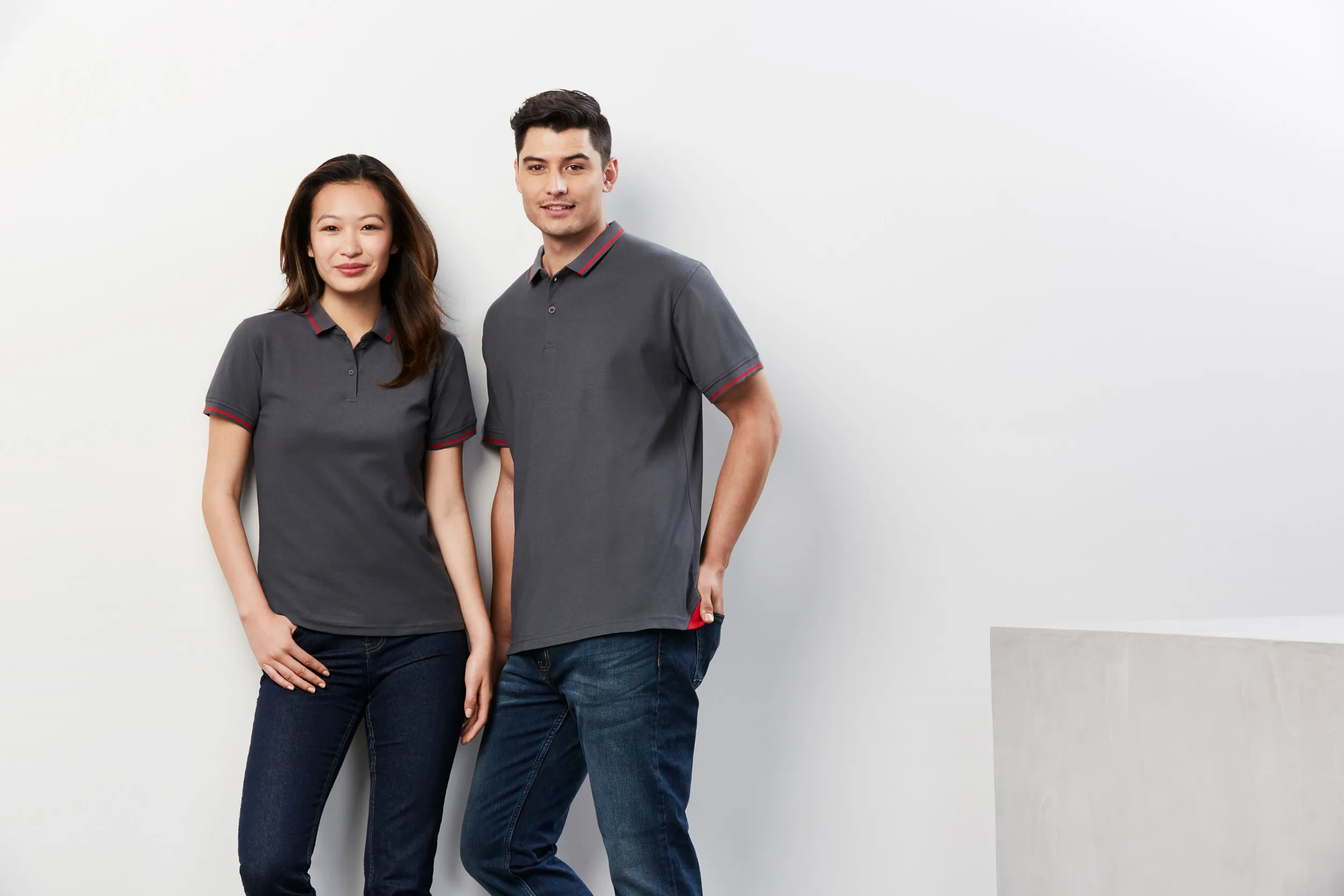 Mens Jet Cotton-Backed Contrast Hem Polo