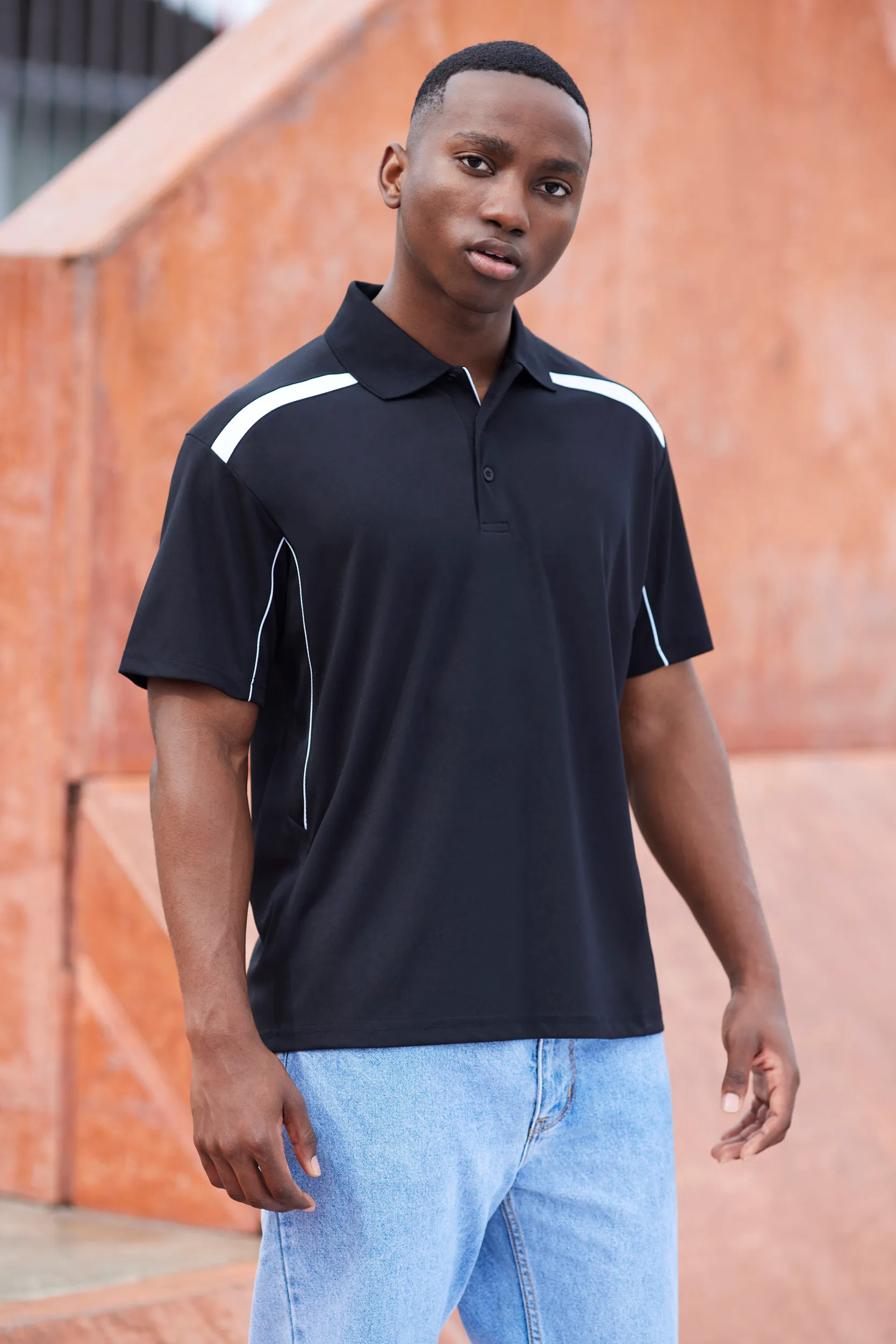 Mens United 100% BIZCOOL Contrast Shoulder Polo