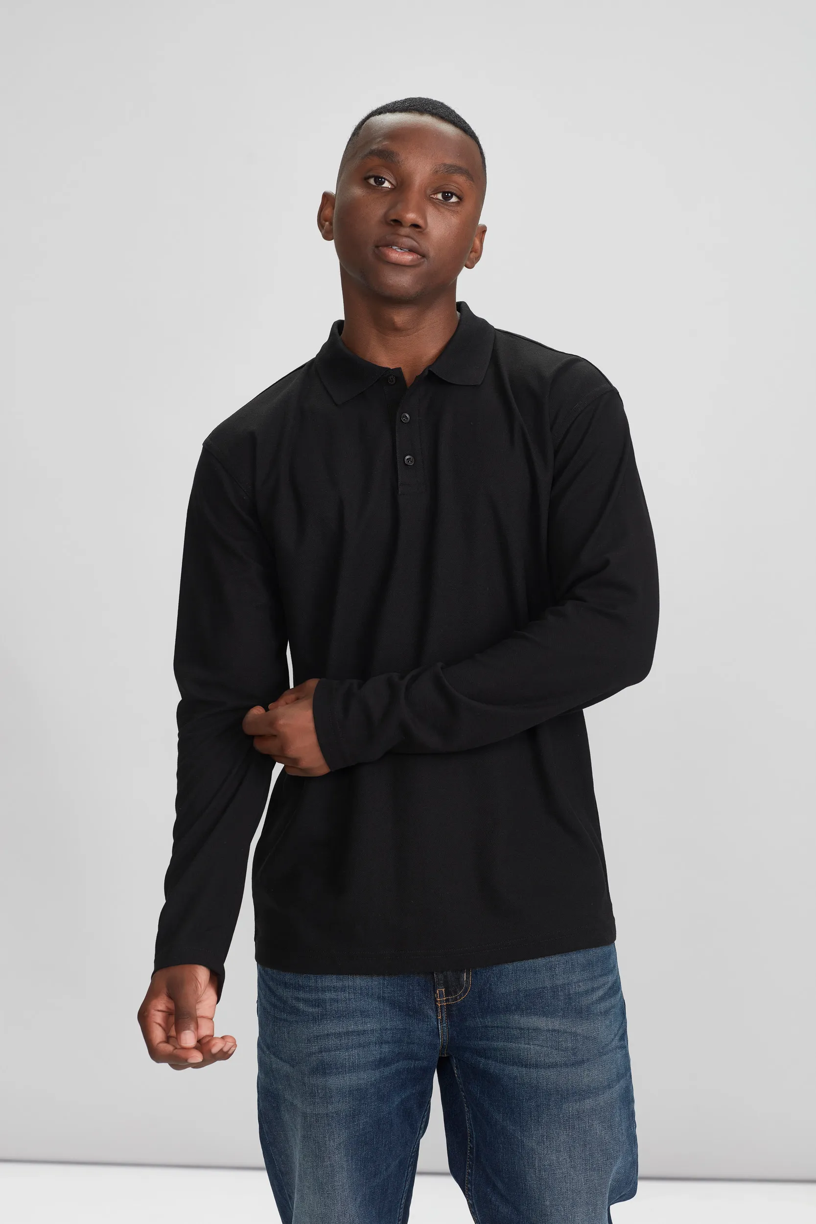 Mens Crew Long Sleeves Polo