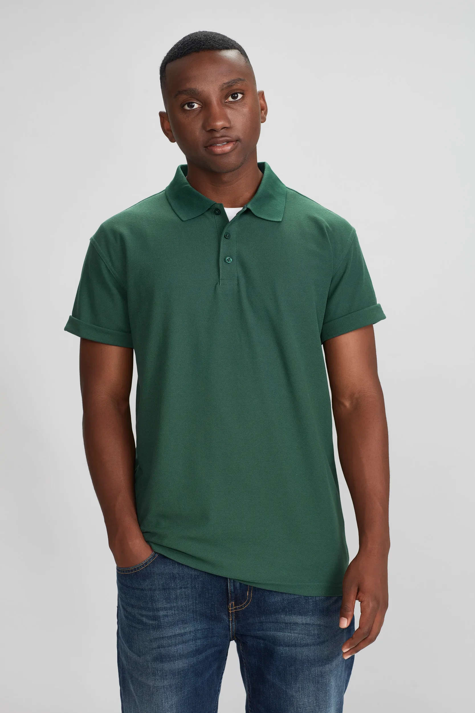 Mens Classic Pique Crew Polo