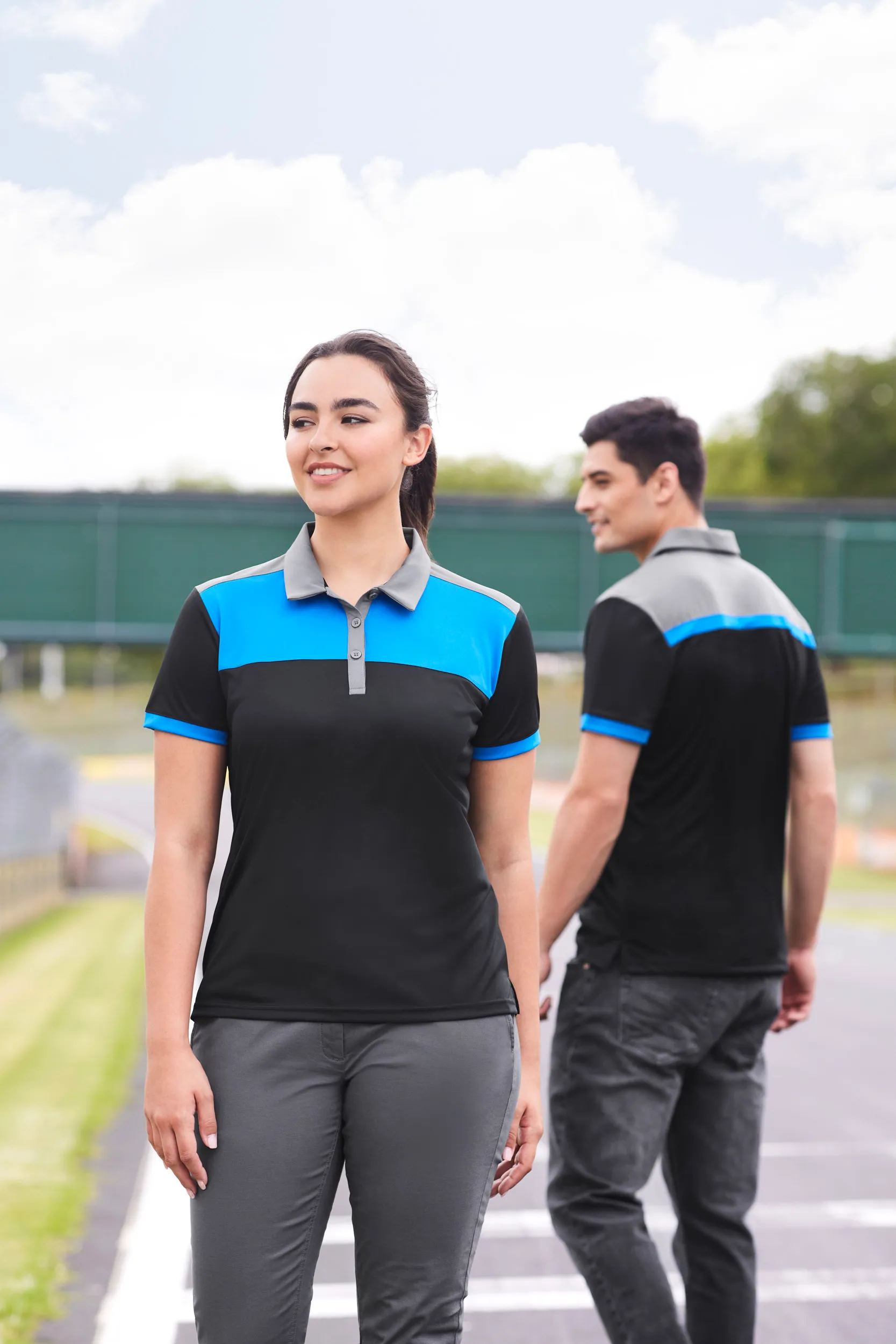 Ladies Charger Contrast Panels Breathable Polo