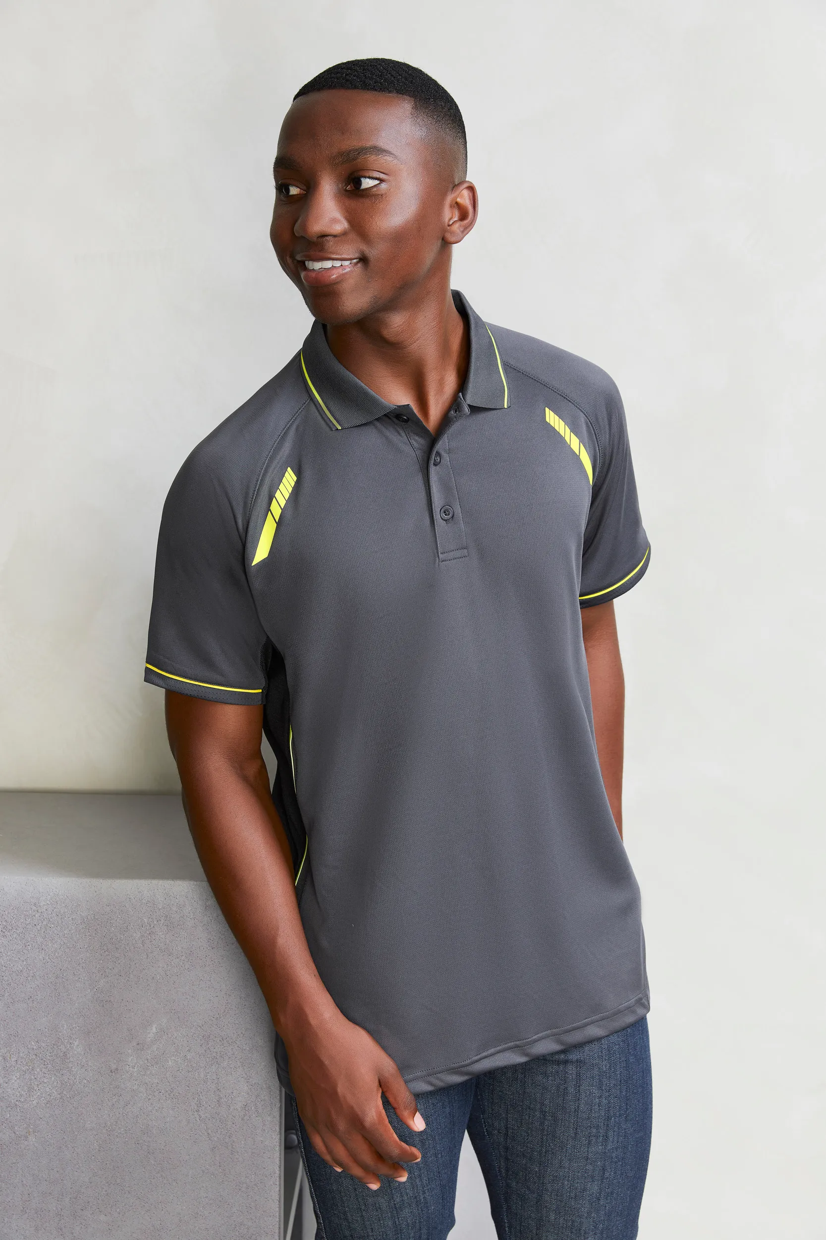 Mens Renegade Silver Reflective 100% BIZCOOL Polo
