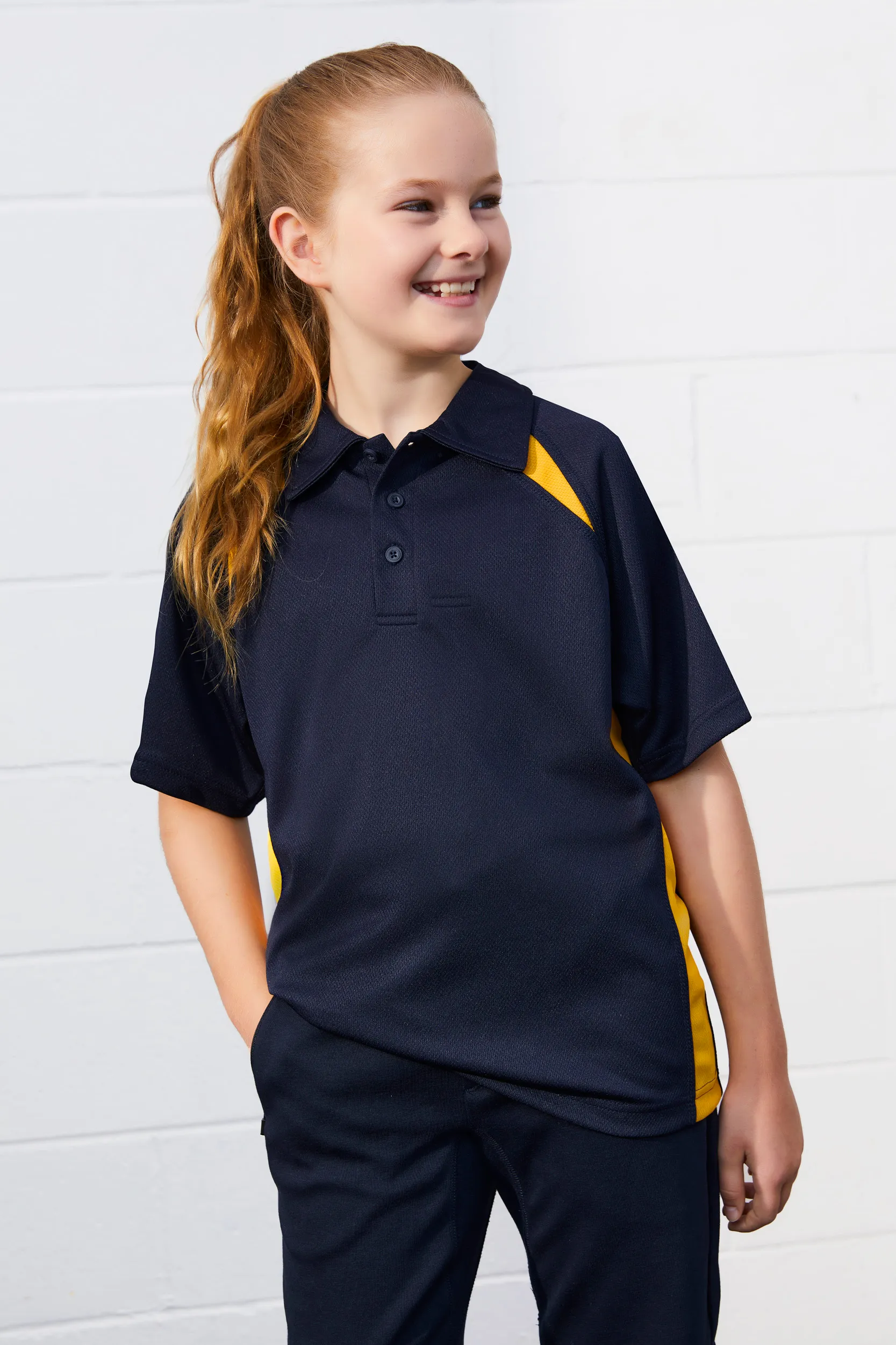 Kids Splice Contrast Breathable Polo