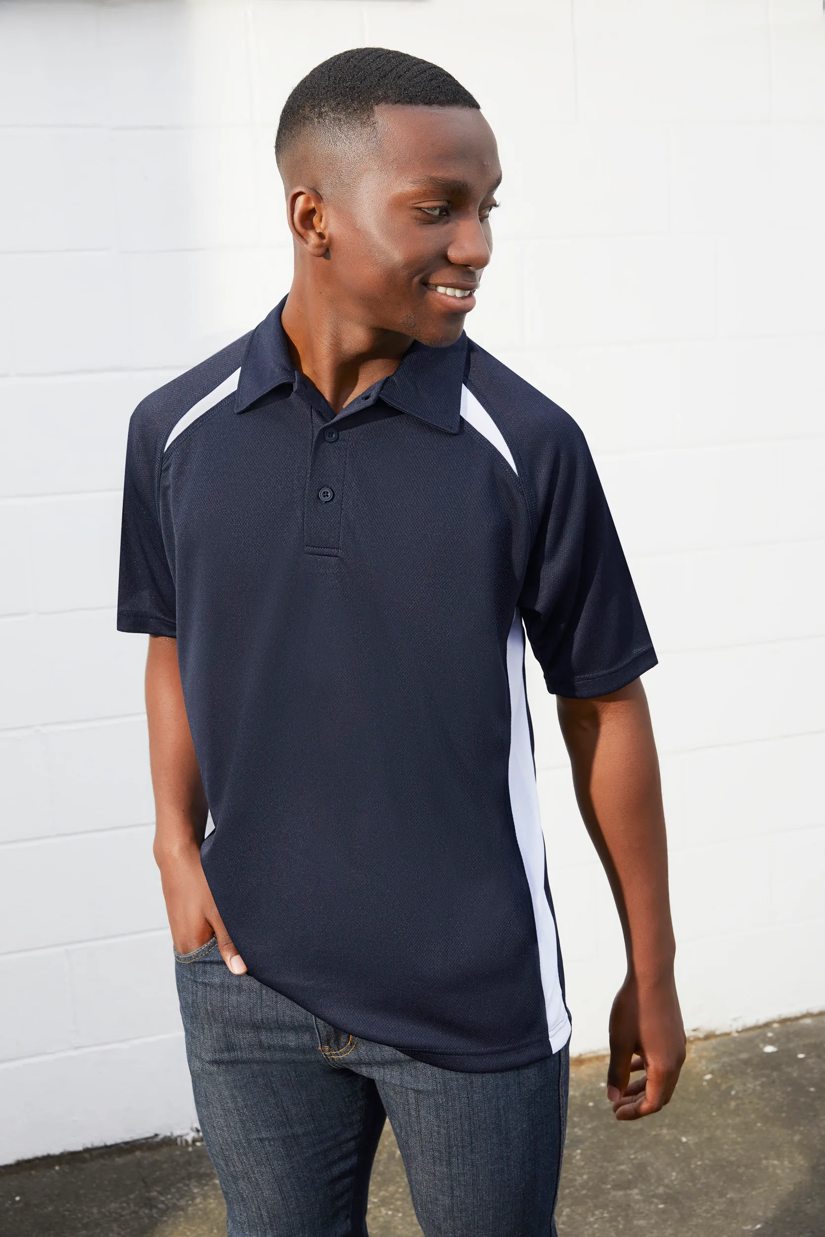 Adults Splice Contrast Breathable Polo