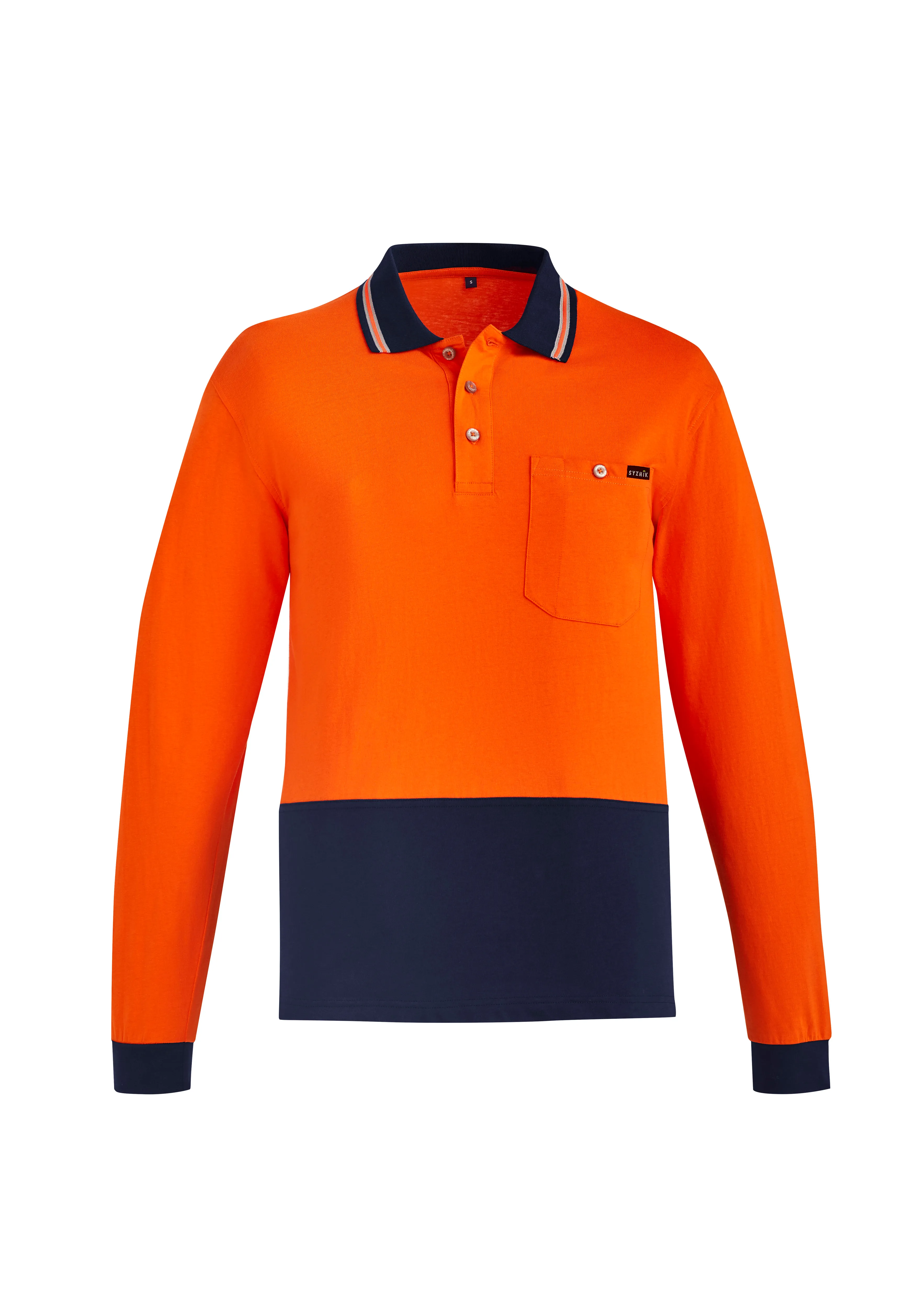 ZH430-Men's Hi Vis Cotton Long Sleeve Polo
