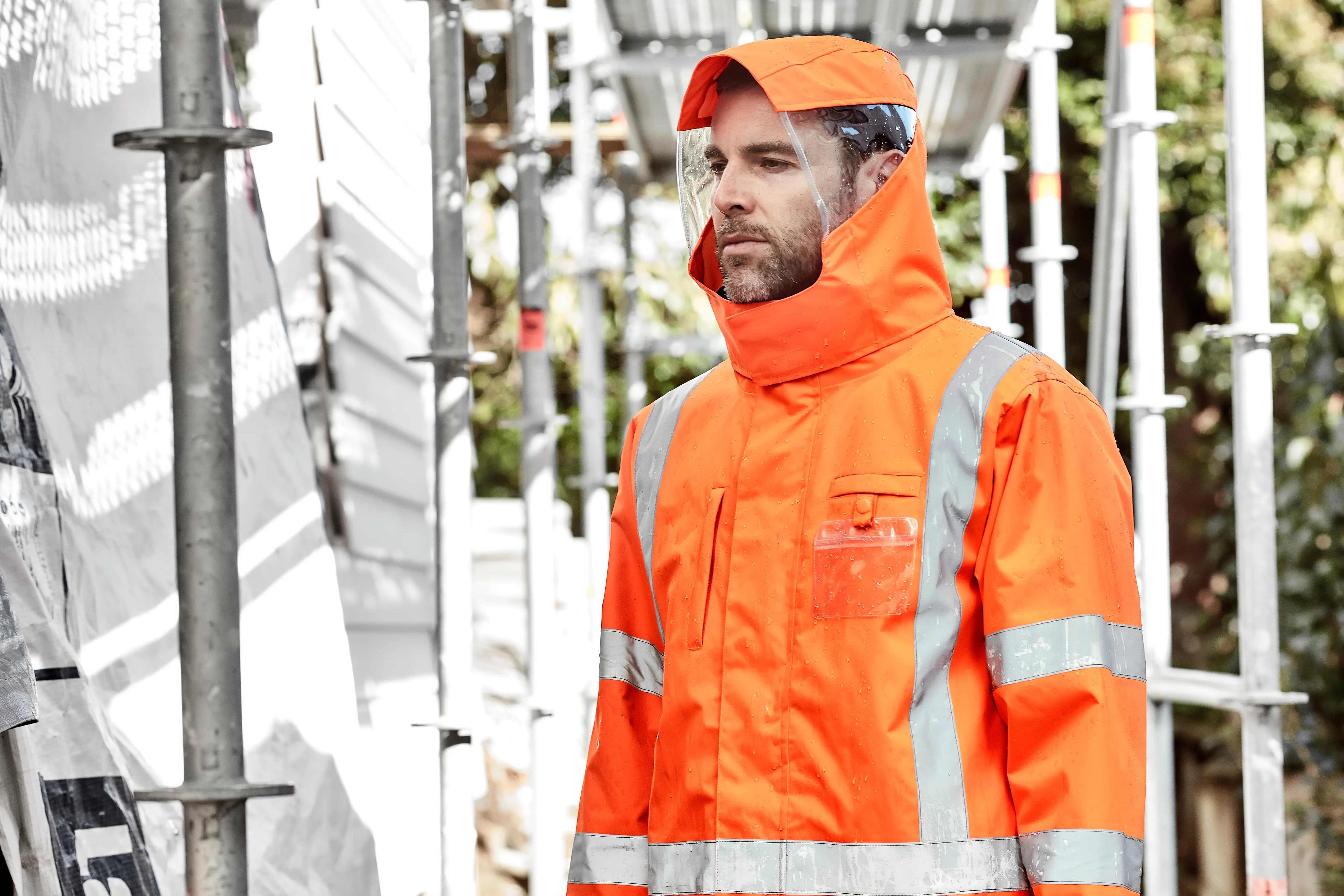 ZJ616-Mens TTMC-W17 Hi Vis X Back 4 In 1 Waterproof Jacket
