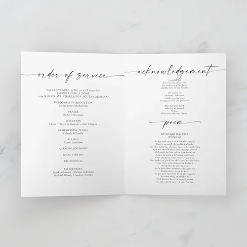 A4 Folded To DLE Funeral Brochure 1