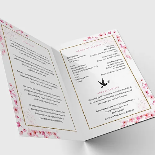 A4 Folded To DLE Funeral Brochure 2